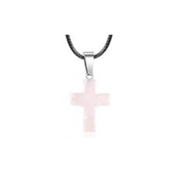 Cross Gemstone Pendant Charms Cross Quartz Crystal Charms for Necklace Earrings - Picture 1 of 1